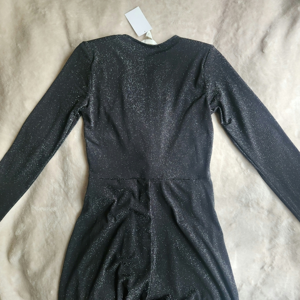 h&m glittery jumpsuit  with long sleeves black sz S,M,L,XL, XXL - Picture 11 of 16